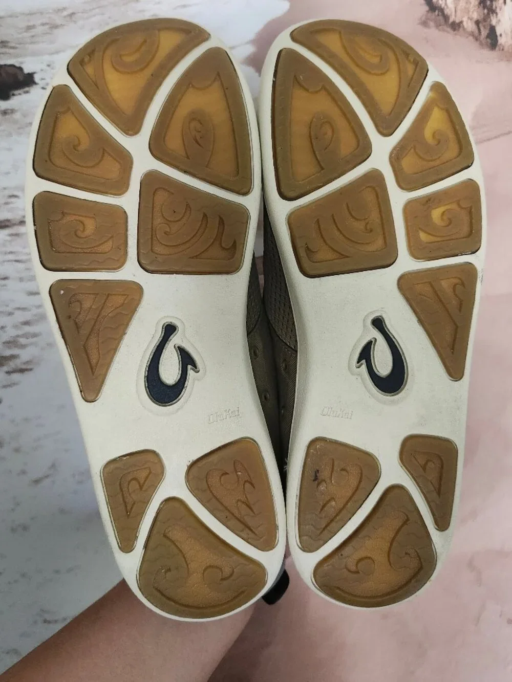 OLUKAI Nohea Moku No Tie Slip On Boat Land/Water Shoes Clay/Tapa 9.5